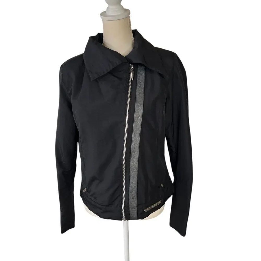 Harley-Davidson Women's Asymmetric Zip Waterproof Textile Riding Jacket in Black